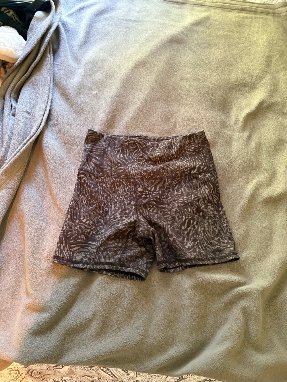 RBX Gray Patterned High-Rise Bike Shorts